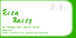 rita maitz business card